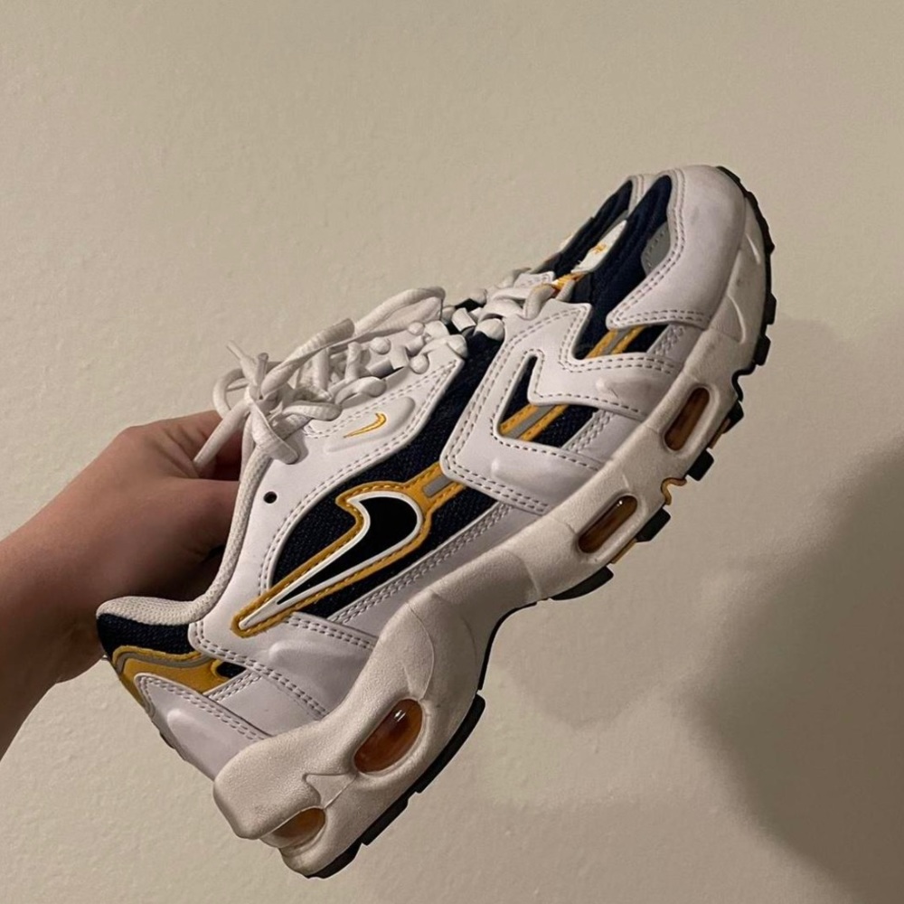 Nike air max 96 || in white, midnight navy, university gold/black